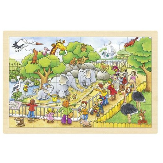 Goki Puzzle Visite du zoo avec incrustation de puzzle