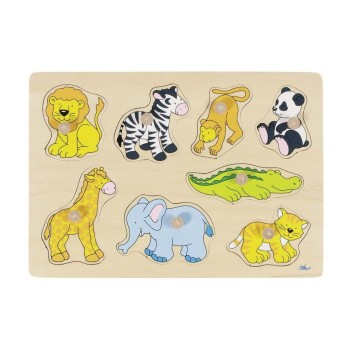 Goki Steckpuzzle Zootiere, 30 x 21 x 0,8 cm, Holz, 8 Teile Goki Steckpuzzle Zootiere, 30 x 21 x 0,8 cm, Holz, 8 Teile