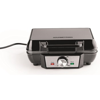 GOURMETmaxx Waffeleisen Belgische Waffeln, 1000W, black  silver