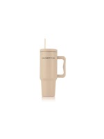 GOURMETmaxx Thermobecher 1.2 Liter Beige, 1.2 Liter, Doppelwandig Isoliert, with Halm