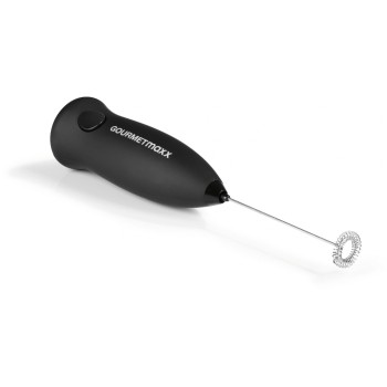 GOURMETmaxx Milchaufschäumer 3V schwarz, Edelstahl Schläger, Batteriebetrieb 2x AA, GOURMETmaxx Milchaufschäumer 3V schwarz, Edelstahl Schläger, Batteriebetrieb 2x AA,