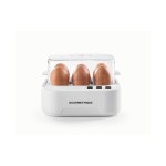 GOURMETmaxx Eierkocher sprechend 400W weiß, 6 Eier, 3 Härtegrade,