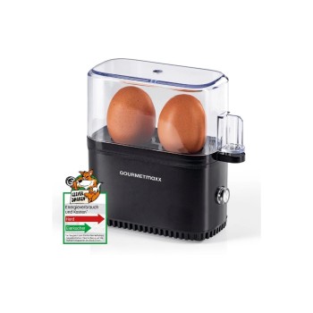 GOURMETmaxx Eierkocher Kompakt 2.0 250W Sw., Integrierter Ei-Pick, 250 Watt, Für 2 Eier,