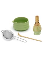 GOURMETmaxx Matcha-Set grün Keramik 5-tlg., Spülmaschinenfest, Japanische Art