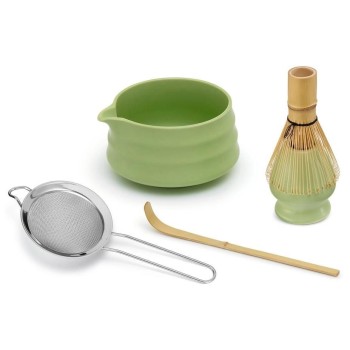 GOURMETmaxx Matcha-Set grün Keramik 5-tlg., Spülmaschinenfest, Japanische Art