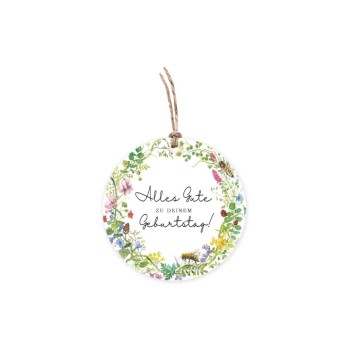 Grätz Étiquette pour cadeau Couronne d'abeilles Rond, Ø 7.8 cm