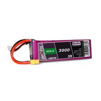 Hacker Batterie RC LiPo 3000 mAh 11,1 V 20C TopFuel ECO-X MTAG Hacker Batterie RC LiPo 3000 mAh 11,1 V 20C TopFuel ECO-X MTAG