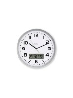 Hama Wanduhr Funkuhr Moorea with Datum, &Temaperaturanzeige, D: 30cm, silver