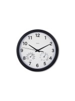 Hama Wanduhr Malta, black , ohne Ticken,D:25 cm,Hgryo&Thermometer