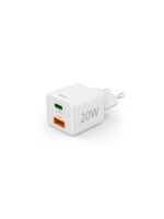 Hama Chargeur mural USB Gan charger USB-A USB-C 20 W Blanc