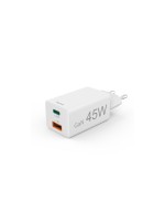 Hama Chargeur mural USB Gan charger USB-A USB-C 45 W Blanc