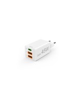 Hama Chargeur mural USB Gan charger 2x USB-A USB-C 45 W Blanc