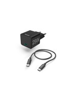 Hama Schnellladegerät Ladekabel USB-C, Mini-Ladegerät, PD, 25W, 1 m, Schwarz