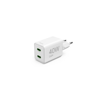 Hama Chargeur Rapide GaN 2x USB-C PD 40 W blanc Hama Chargeur Rapide GaN 2x USB-C PD 40 W blanc