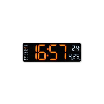 Hama Digitale Wanduhr Santa Cruz,, Thermometer, grosses Display, Fernbedien