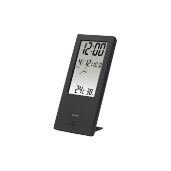 Hama Thermometer/Hygrometer TH-140,, mit Wetterindikator, Schwarz