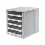 HAN Schubladenbox SCHRANK-Set A4, 5 offene Schubladen, lichtgrau