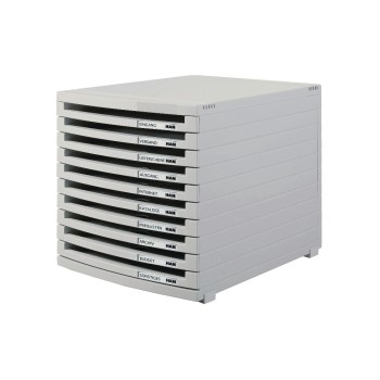 HAN Schubladenbox CONTUR A4, 10 offene Schubladen, lichtgrau HAN Schubladenbox CONTUR A4, 10 offene Schubladen, lichtgrau