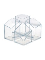 HAN Stifteköcher SCALA, 4 Fächer, transparent-glaskalr