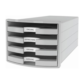 HAN Schubladenbox IMPULS, A4/C4, 4 offene Schubladen grey HAN Schubladenbox IMPULS, A4/C4, 4 offene Schubladen grey