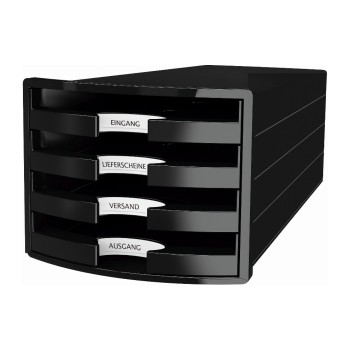 HAN Schubladenbox IMPULS, A4/C4, 4 offene Schubladen black  HAN Schubladenbox IMPULS, A4/C4, 4 offene Schubladen black