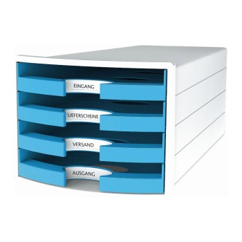 HAN Schubladenbox IMPULS, A4/C4, 4 offene Schubladen hellblue HAN Schubladenbox IMPULS, A4/C4, 4 offene Schubladen hellblue