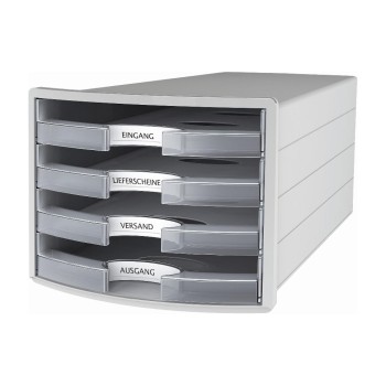 HAN Schubladenbox IMPULS, A4/C4, 4 offene Schubladen glasklar HAN Schubladenbox IMPULS, A4/C4, 4 offene Schubladen glasklar