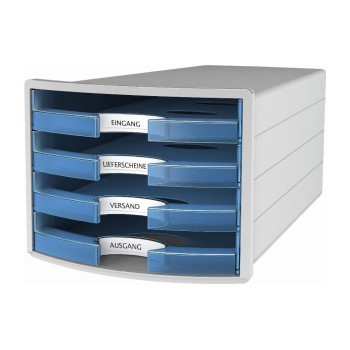 HAN Schubladenbox IMPULS, A4/C4, 4 offene Schubladen transparentblue HAN Schubladenbox IMPULS, A4/C4, 4 offene Schubladen transparentblue