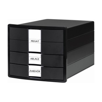 HAN Schubladenbox IMPULS, A4/C4, 4 geschl. Schubladen, black  HAN Schubladenbox IMPULS, A4/C4, 4 geschl. Schubladen, black
