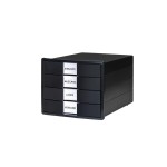 HAN Schubladenbox IMPULS KARMA, 4 Schubladen, 80-100% recycelt, schwarz