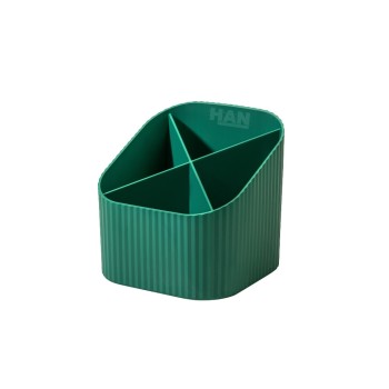 HAN Stifteköcher KARMA, 4 Fächer, recyceltes Material, grün HAN Stifteköcher KARMA, 4 Fächer, recyceltes Material, grün
