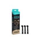 happybrush Aufsteckbürste R2 rund, 3 Stk., Allblack