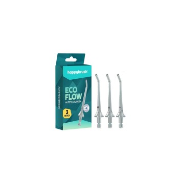 happybrush Ersatz-Aufsteckdüsen ECO FLOW, 3 Stück, transparent