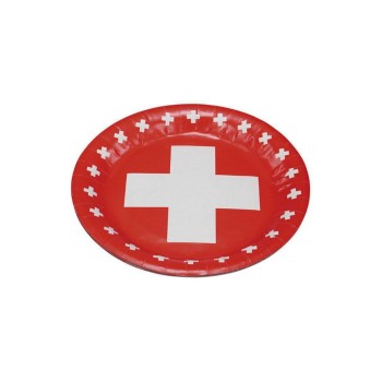 Pappteller Schweizerkreuz, Inhalt 8 Stück