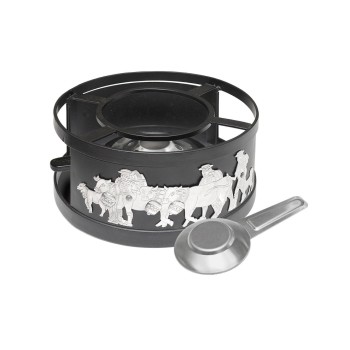 Heidi Cheese Line Rechaud Appenzell silber, Metall/Holz, Sockel und Pastenbrenner, 21cm Heidi Cheese Line Rechaud Appenzell silber, Metall/Holz, Sockel und Pastenbrenner, 21cm