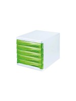 Helit Boîte à tiroirs Colours 5 tiroirs, Blanc/Vert