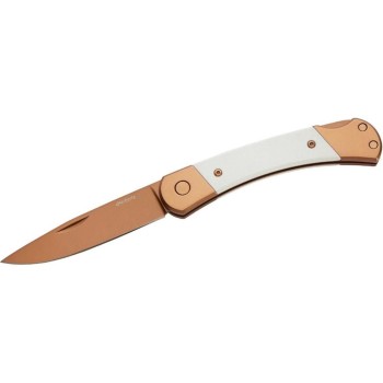 Herbertz Couteau de poche Revêtement en titane Or rose D2, Medium, White