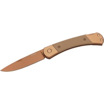 Herbertz Couteau de poche Revêtement en titane Or rose D2, moyen, sable