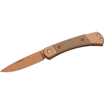 Herbertz Couteau de poche Revêtement en titane Or rose D2, Small, sable