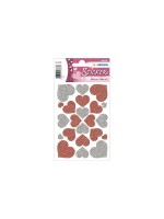Herma Stickers Autocollant à motif Coeurs brillants 22 Pièce/s Gris/Rouge