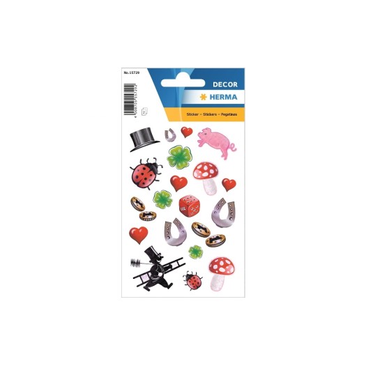 Herma Stickers Autocollant à motif Symboles de la chance 2 feuilles à 38 autocollants Multicolore