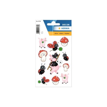 Herma Stickers Autocollant à motif Porte-bonheur 2 feuilles de 20 autocollants Multicolore