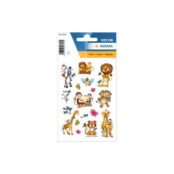 Herma Stickers Autocollant à motif La jungle 3 feuilles à 30 autocollants Multicolore