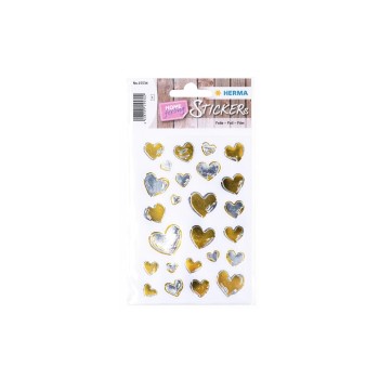 Herma Stickers Autocollant à motif Cœurs créatifs 25 Pièce/s Doré/Argenté Herma Stickers Autocollant à motif Cœurs créatifs 25 Pièce/s Doré/Argenté