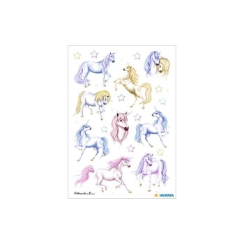 Herma Stickers Autocollant à motif Les licornes, 2 feuilles