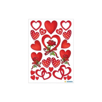 Herma Stickers Autocollant à motif Des cœurs et des roses, 3 feuille Herma Stickers Autocollant à motif Des cœurs et des roses, 3 feuille