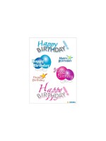 Herma Sticker Happy Birthday, 3 Blatt, selbstklebend