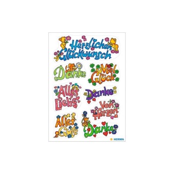 Herma Stickers Autocollant à motif Félicitations, 2 feuille Herma Stickers Autocollant à motif Félicitations, 2 feuille