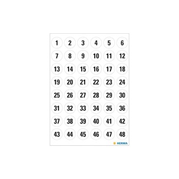 Herma Stickers Autocollants de numéros Séries de chiffres 1-240, 12, 5 feuilles Herma Stickers Autocollants de numéros Séries de chiffres 1-240, 12, 5 feuilles