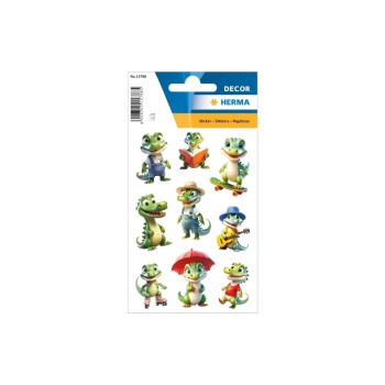 Herma Stickers Autocollant à motif Drôles de crocodiles 3 feuilles avec 9 autocollants chacune Herma Stickers Autocollant à motif Drôles de crocodiles 3 feuilles avec 9 autocollants chacune